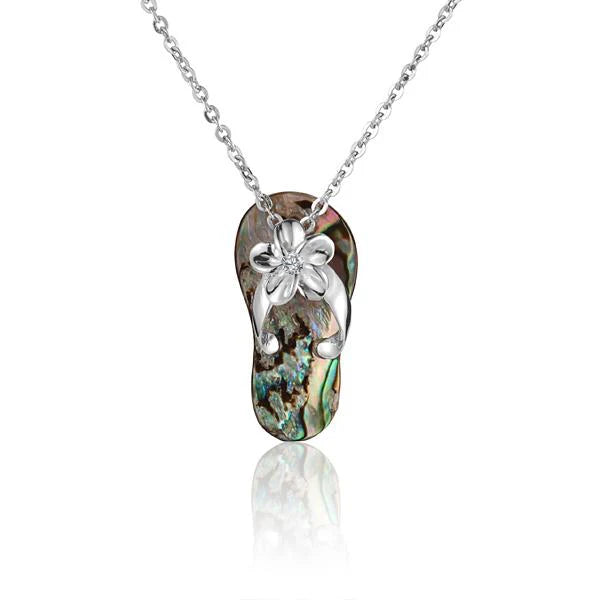 Hawaiian 925 Sterling Silver shell Slipper Pendant, 8mm, featuring detailed shell design.