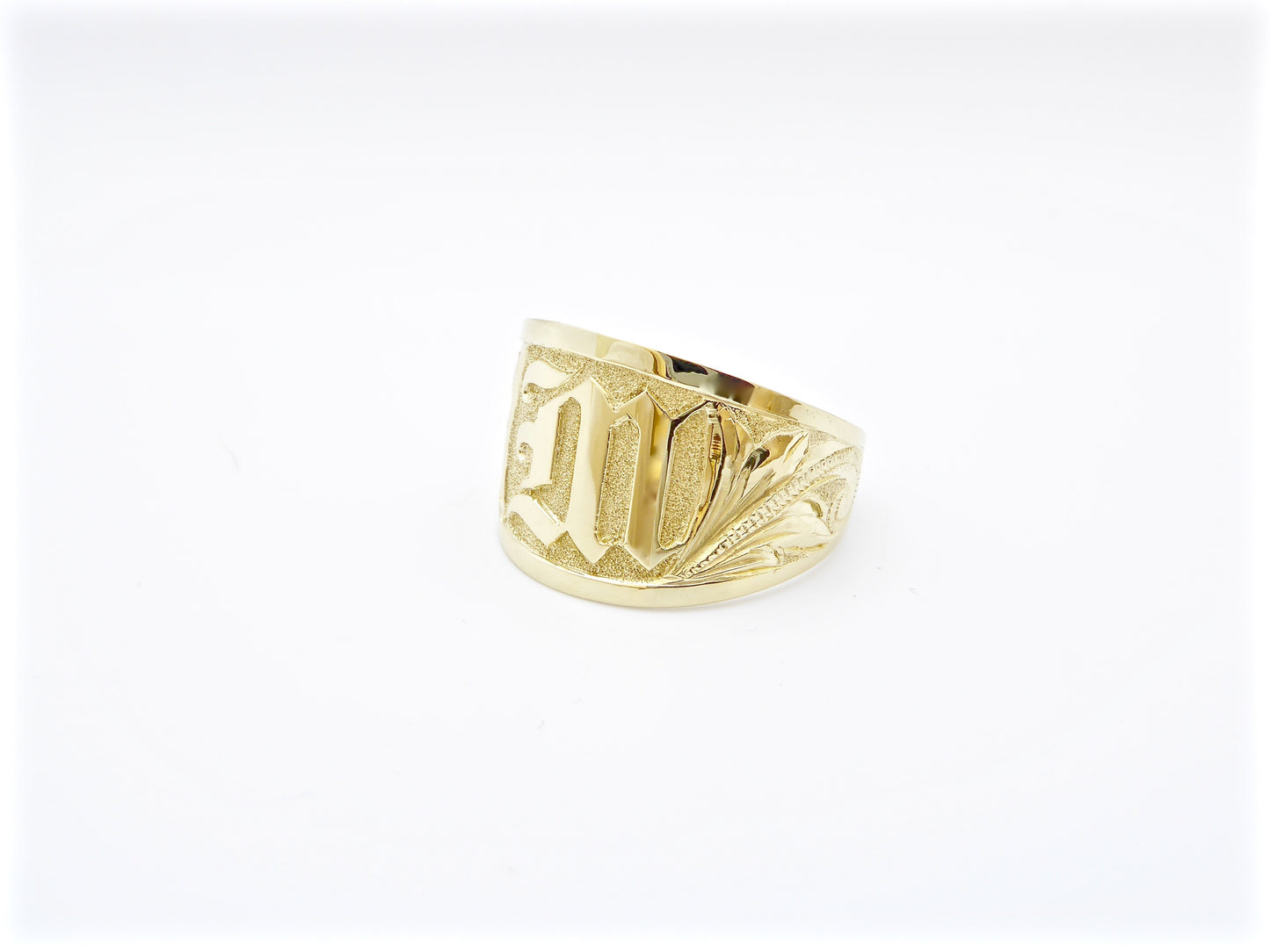 Tapered Ring w/ Raised Initial Engraving - 15mm image 0