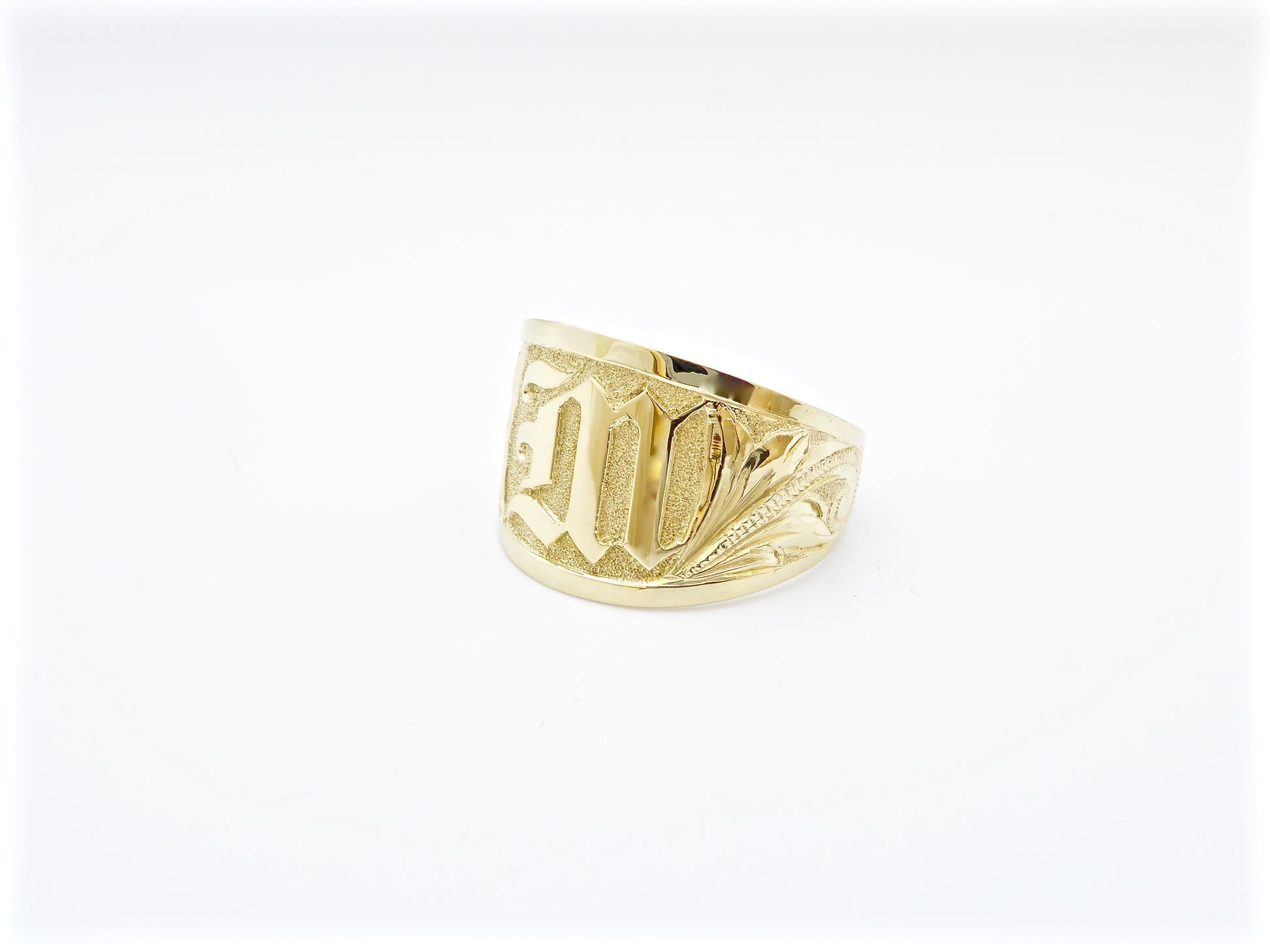 Tapered Ring w/ Raised Initial Engraving - 15mm image 0