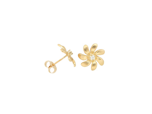 14K Tiare w/ 4 pt Diamond Earring #3 — Hawaiian jewelry from Ashley's Gift Shop