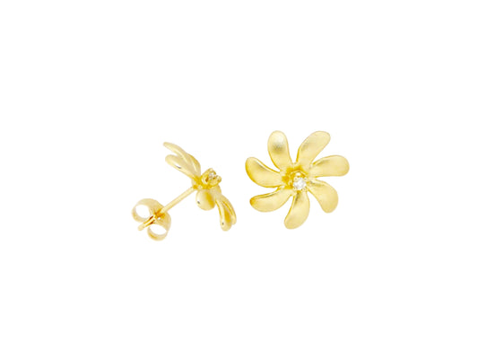 14K Tiare w/ 6 pt Diamond Earring #4 — Hawaiian jewelry from Ashley's Gift Shop