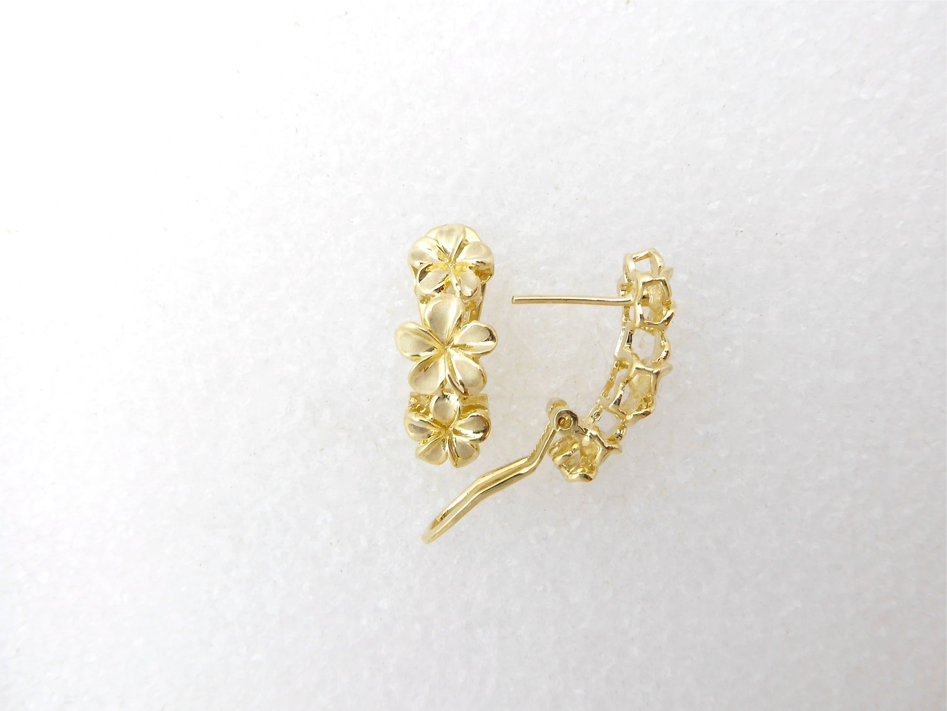 Triple Plumeria Basket Earring image 0