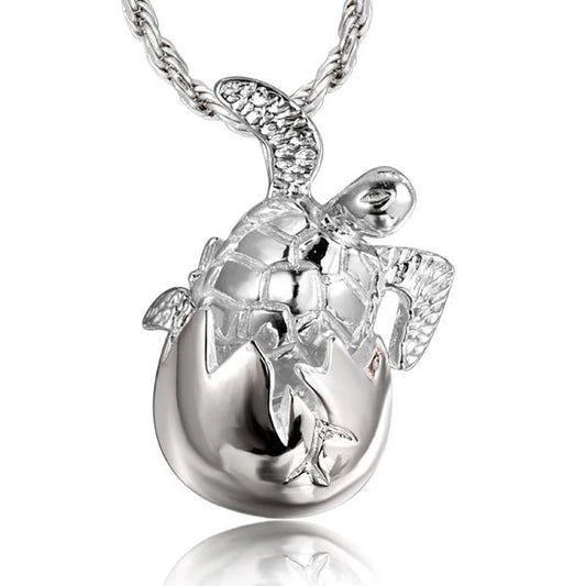 Ashley’s Gift Shop turtle egg pendant featuring a smooth, oval-shaped shell design in a delicate, natural style.