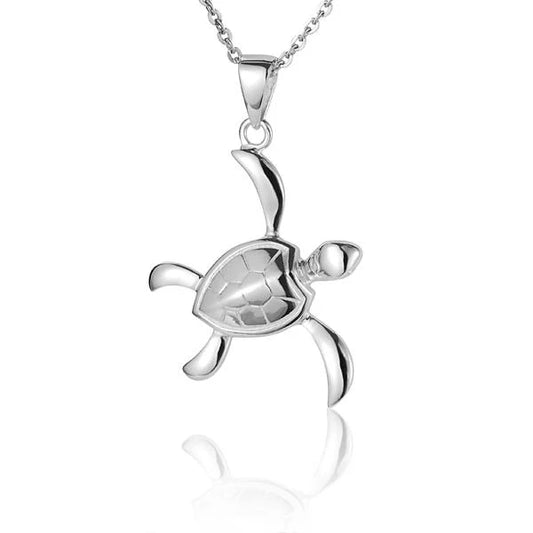 Turtle H-Right pendant by Ashley's Gift Shop featuring a detailed turtle charm on a silver chain.