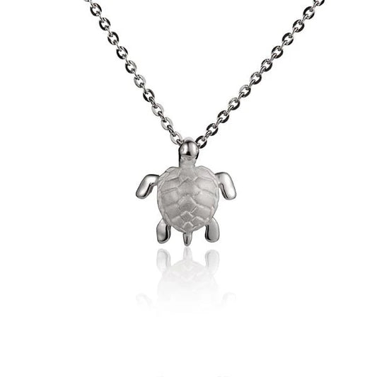 Small turtle pendant from Ashley's Gift Shop, featuring a detailed turtle design on a silver-tone metal chain.