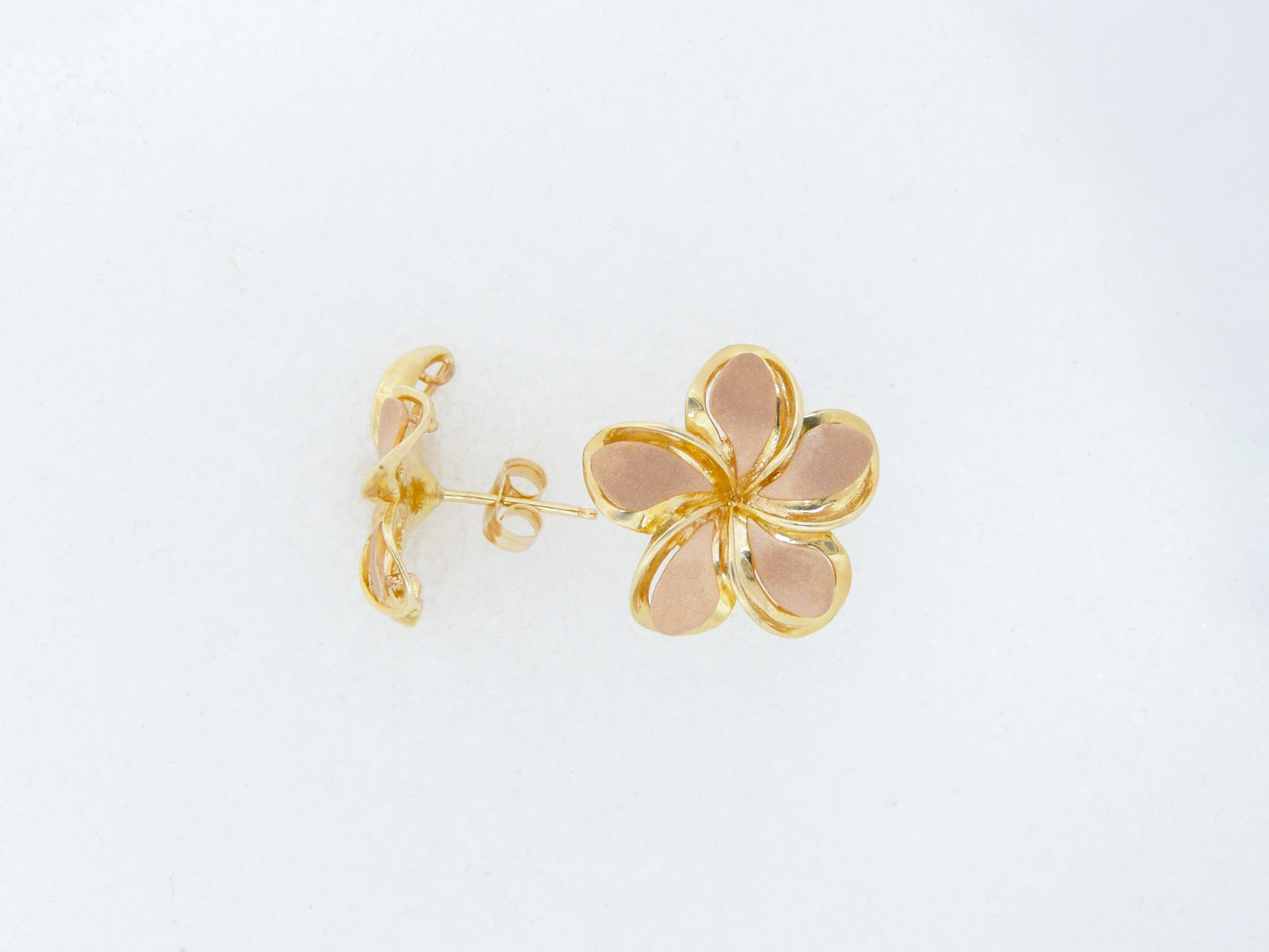 Two Tone Plumeria Earring #4 image 0