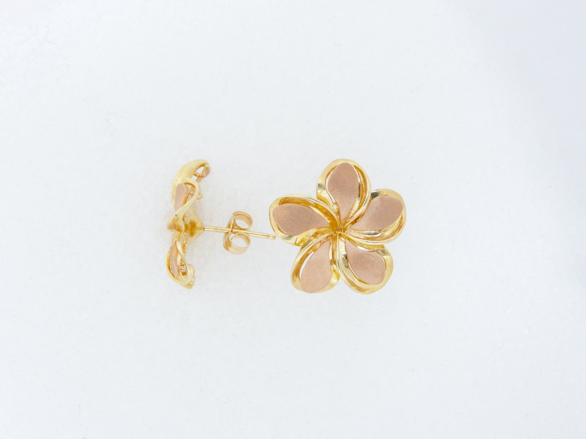 Two Tone Plumeria Earring #4 image 0