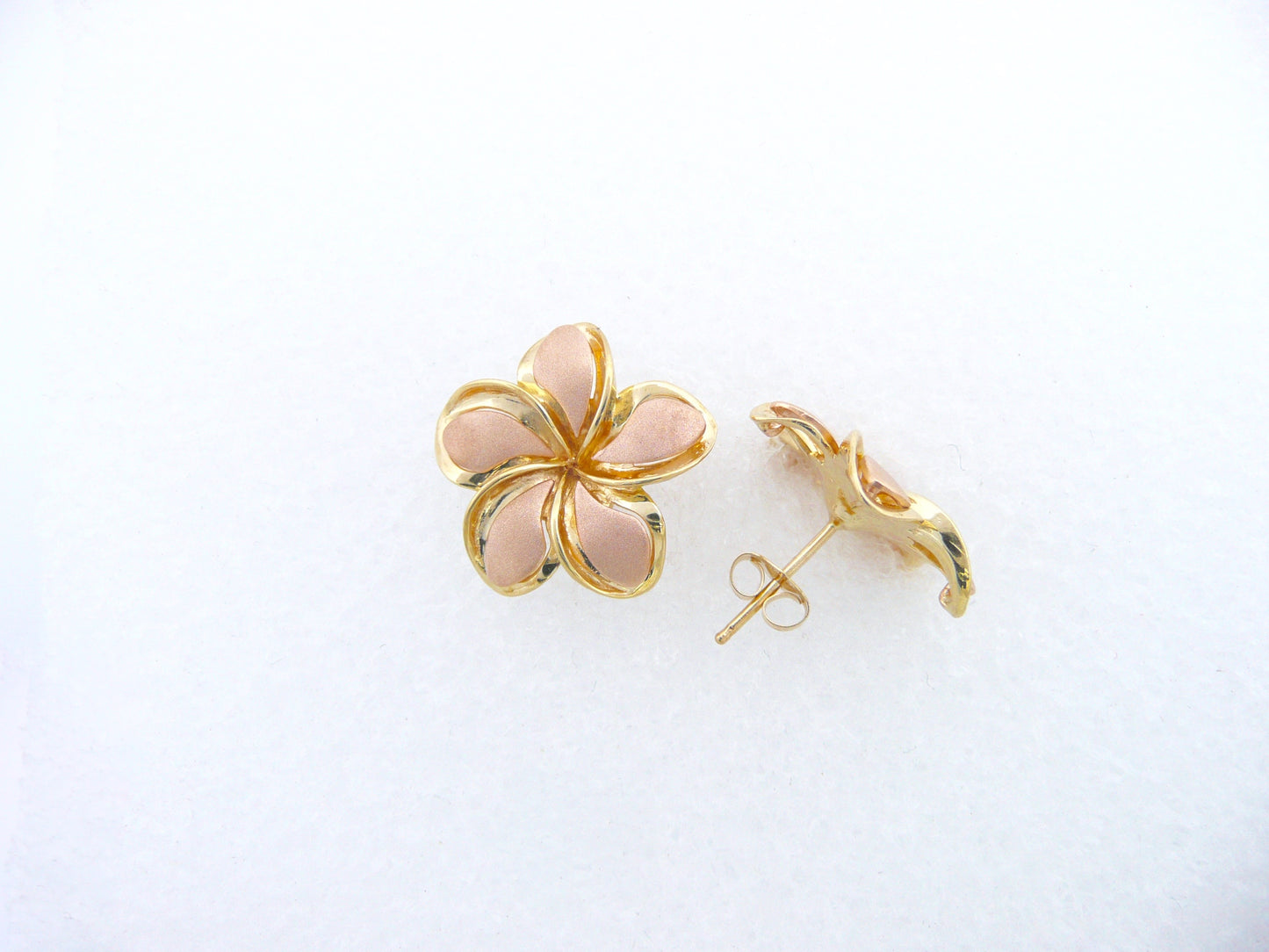 Two Tone Plumeria Earring #5 image 0