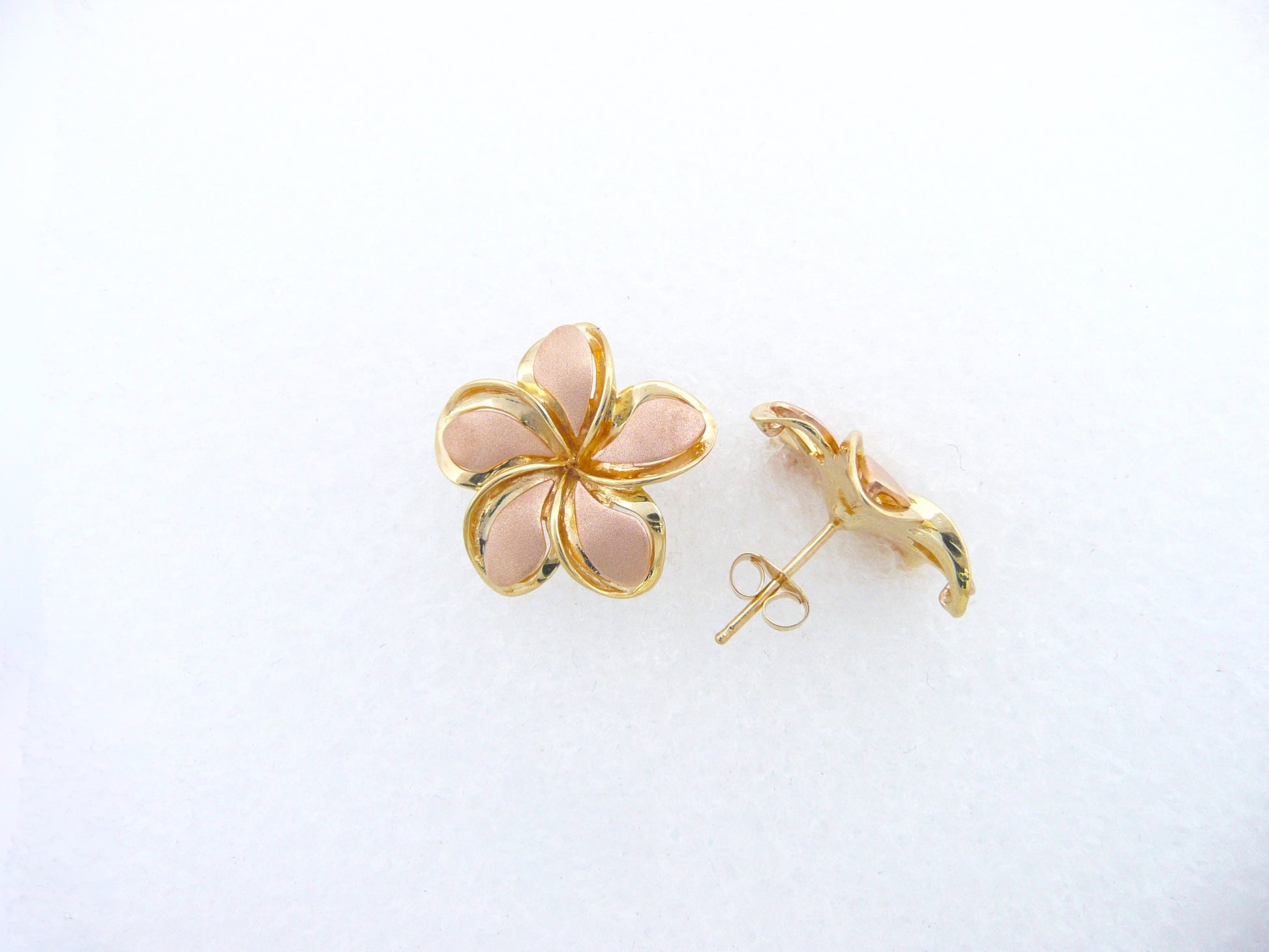 Two Tone Plumeria Earring #5 image 0
