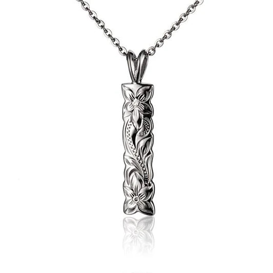 Vertical Scroll Pendant in 6mm size featuring intricate design, crafted by Ashley's Gift Shop, displayed hanging on a chain.