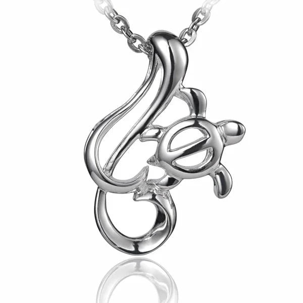 Hawaiian 925 Sterling Silver wire Honu pendant featuring a turtle design, hand.