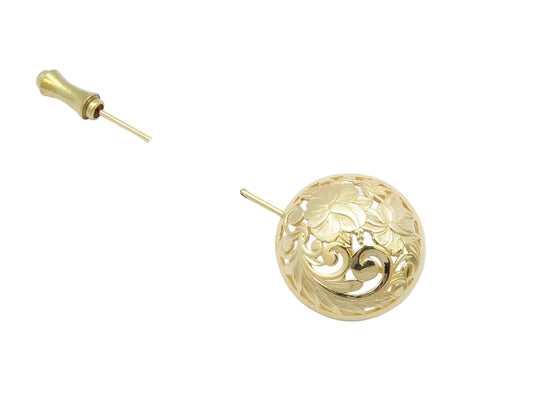 14K Round Cut Out Stickpin Pl/Lg — Hawaiian jewelry from Ashley's Gift Shop