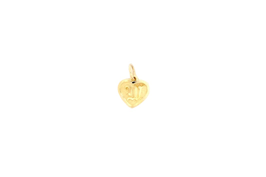 14K FS Hrt Pend Raised Ltr PL — Hawaiian jewelry from Ashley's Gift Shop