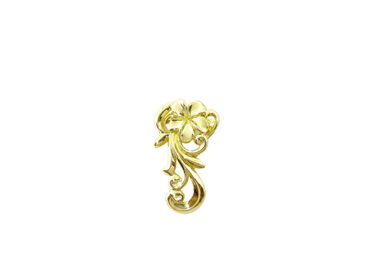 14K Plumeria Scroll Pendant — Hawaiian jewelry from Ashley's Gift Shop