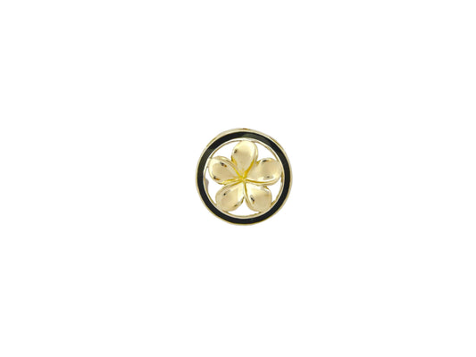 14K #4 Circle Plumeria Pendant BB — Hawaiian jewelry from Ashley's Gift Shop