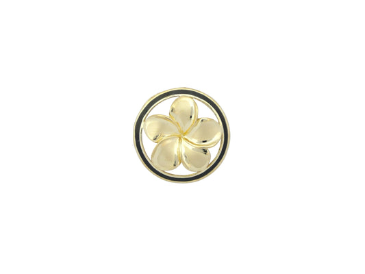 14K #5 Circle Plumeria Pendant BB — Hawaiian jewelry from Ashley's Gift Shop