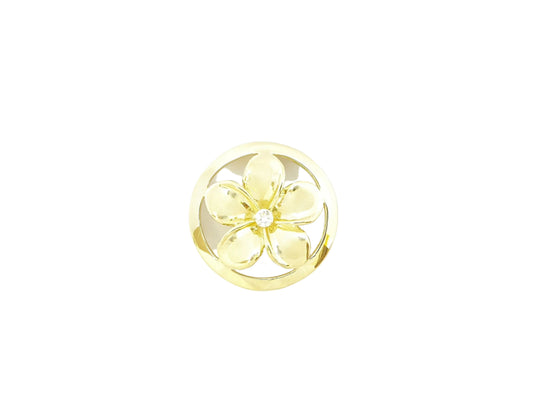14K #4 Circle Plumeria Pendant PL — Hawaiian jewelry from Ashley's Gift Shop