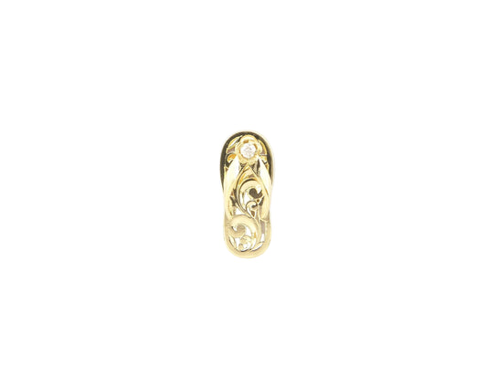 14K Slipper Pend C/O Med w/3pt dia — Hawaiian jewelry from Ashley's Gift Shop