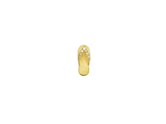 14K Slipper Sm w/9 pt dia strap — Hawaiian jewelry from Ashley's Gift Shop