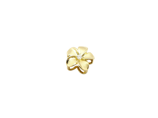 14K Plumeria Drop #3 w/3 pt.diamond — Hawaiian jewelry from Ashley's Gift Shop