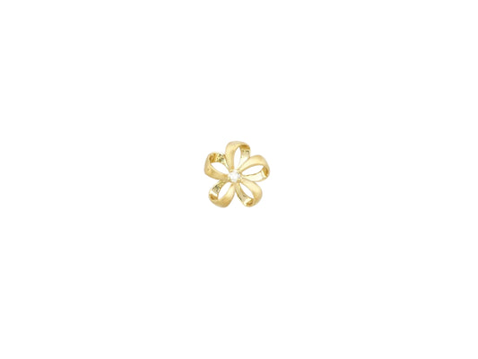 14K Ribbon Plumeria Pendant Sm. W/Dia — Hawaiian jewelry from Ashley's Gift Shop